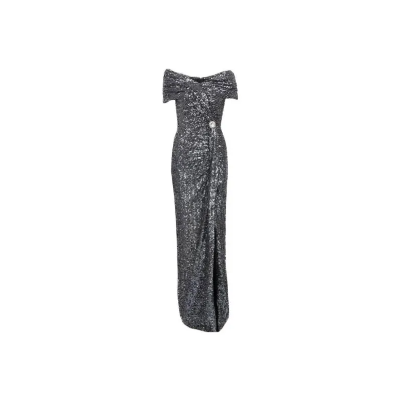 BALMAIN Off shoulder Sequin embellished Gown-0