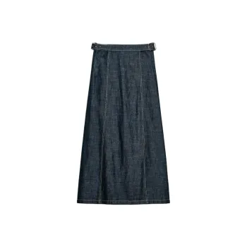 ZARA Denim Long Skirt Women's Deep Indigo