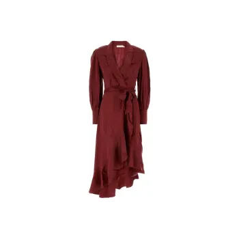 Zimmermann Asymmetric Ruffled Midi Dress