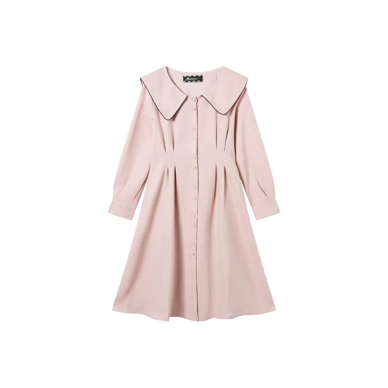 Adeworn Long Sleeved Dress Women's Pink-0