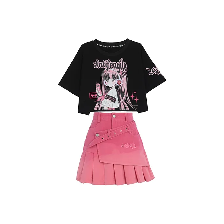 SNBL Skirt Set Women's Comic Girlish-0