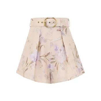 Zimmermann Eden Buckle Belt Shorts