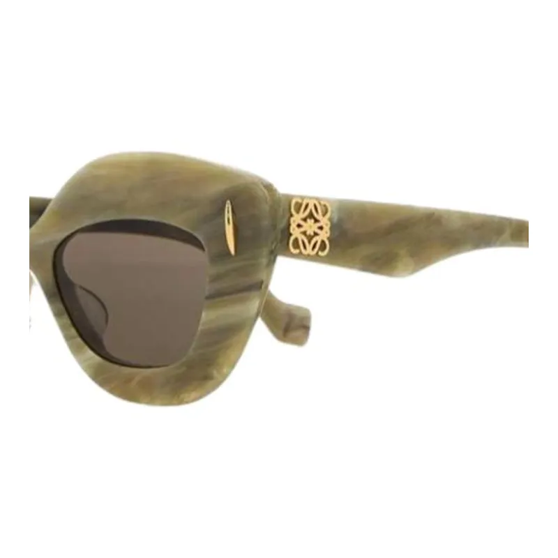 LOEWE Irregular Shape Sunglasses Unisex Yellow Green-2