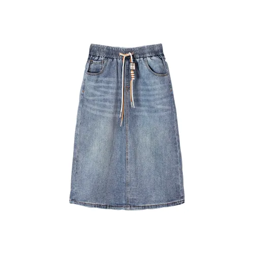 TOUCH Denim Long Skirt Women's Light Blue