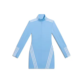 Adidas Originals Ivy Park 1/2 Zip Latex Dress Light Blue/White