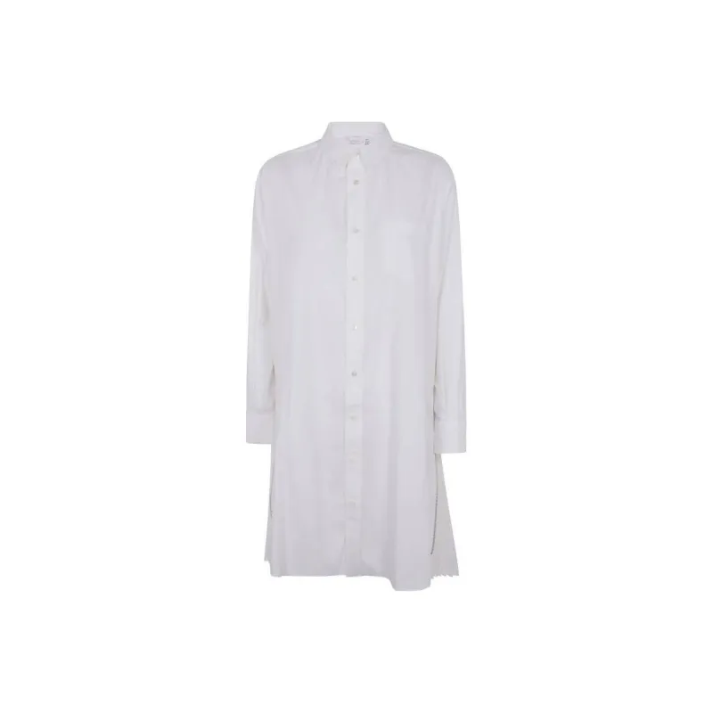Sacai Pleated Zip Detailed Midi Shirt Dress-0