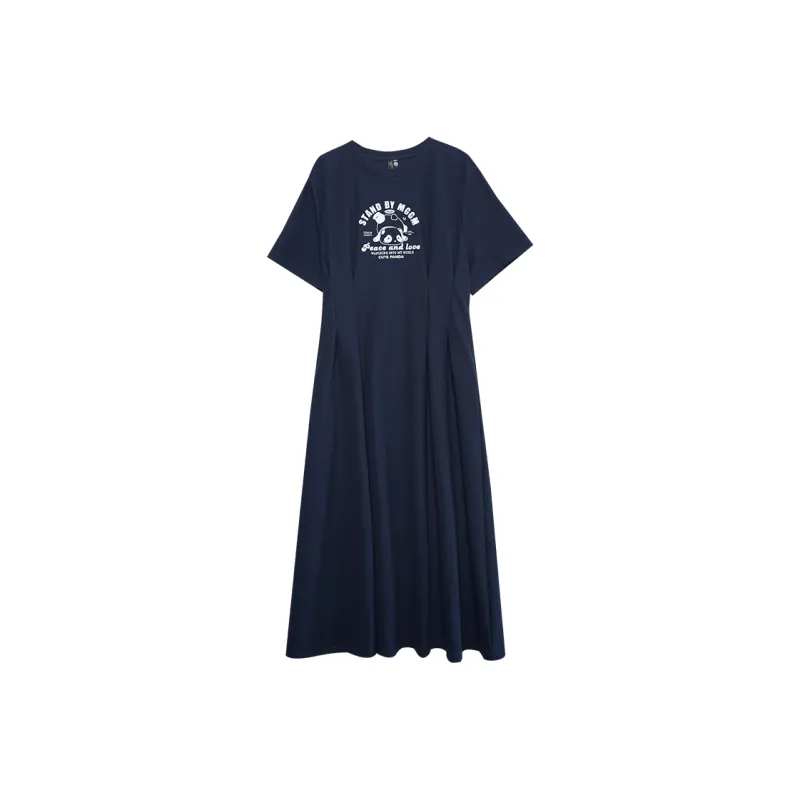 MUGUOGUOMU Spring Summer Short Sleeved Dresses Cinched Waist Women's-2