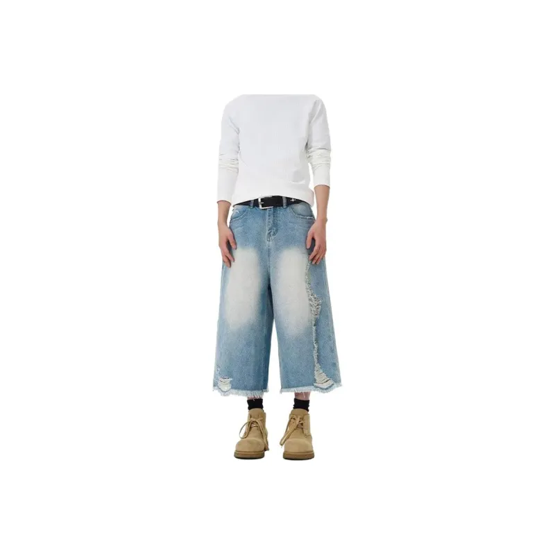 TINA GIA Denim Shorts Unisex Blue-0