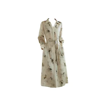 Ink Beauty Short Sleeved Dress Women's Dream Dye Flower Trail
