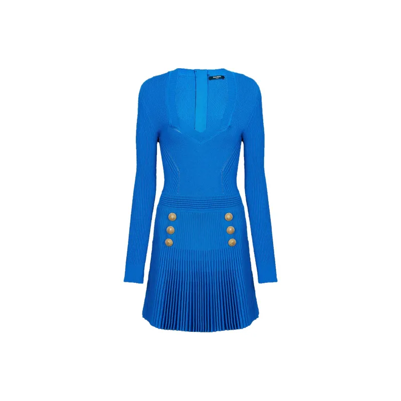 BALMAIN Long-Sleeved Dresses Women's Blue-0