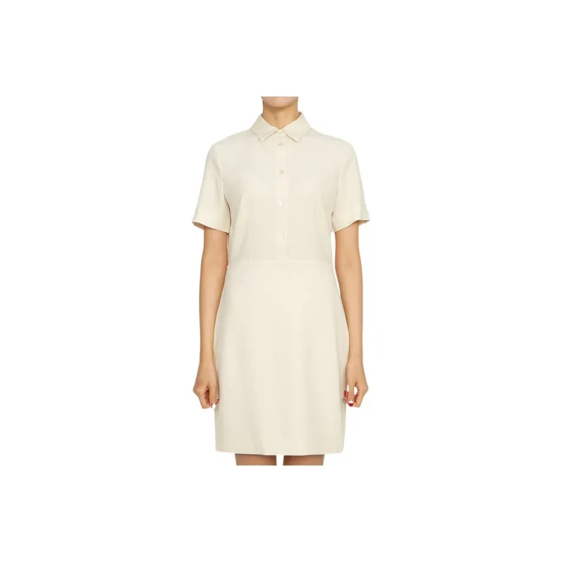 THEORY Short Sleeved Dress Women's Beige-0