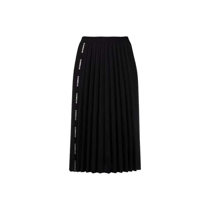 Vetements Plissee Logo Skirt 'Black'-0