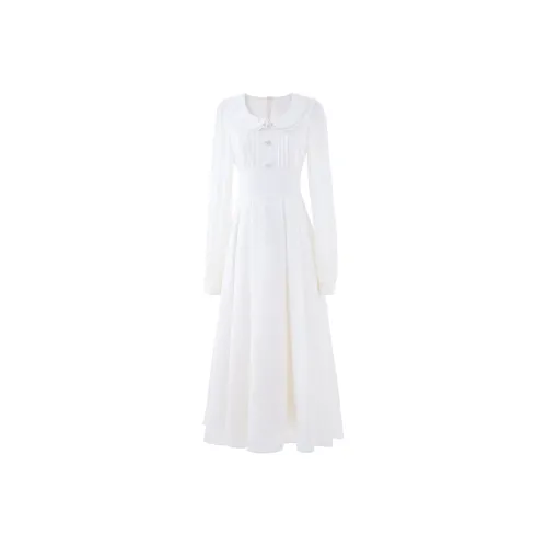 Blovelan Long Sleeved Dresses Women's Cream Cheese Apricot