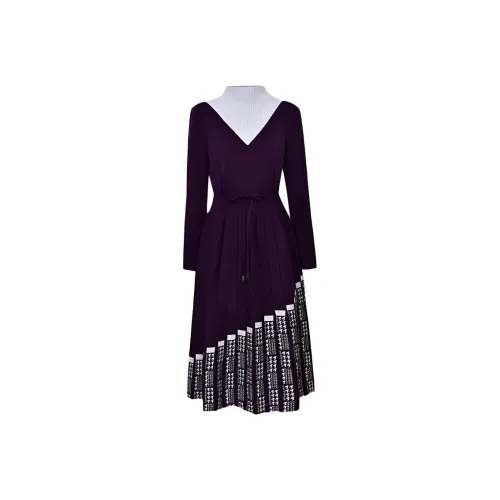 DIFFIE RIEGER Long-Sleeved Dresses Women's Mysterious Purple