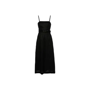 Zimmermann Golden Belted Linen Jumpsuit