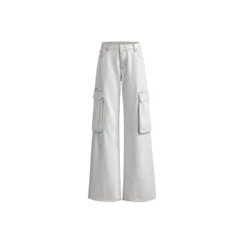 BENGEN Cargo Pants Unisex White
