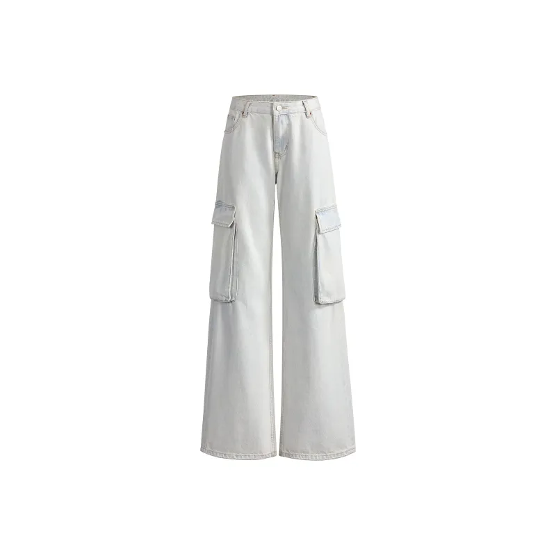 BENGEN Cargo Pants Unisex White-0