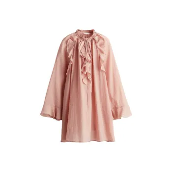 H&M Long-Sleeved Dresses Women's Dark Pink
