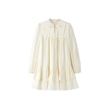 LEDIN Long Sleeved Dress Women's Beige Yellow