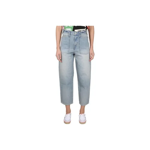 KENZO High Rise Logo Patch Jeans