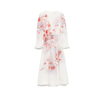 Zimmermann Crush Frill Sleeved Midi Dress