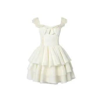 PLANE DRIFT Short Sleeved Dress Women's Apricot
