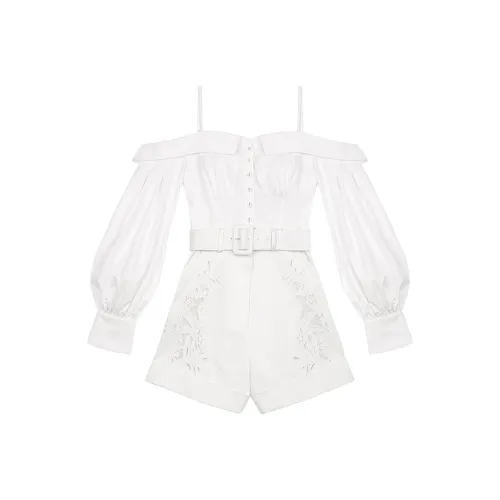 Self-portrait Jumpsuit Women's Pure White Color