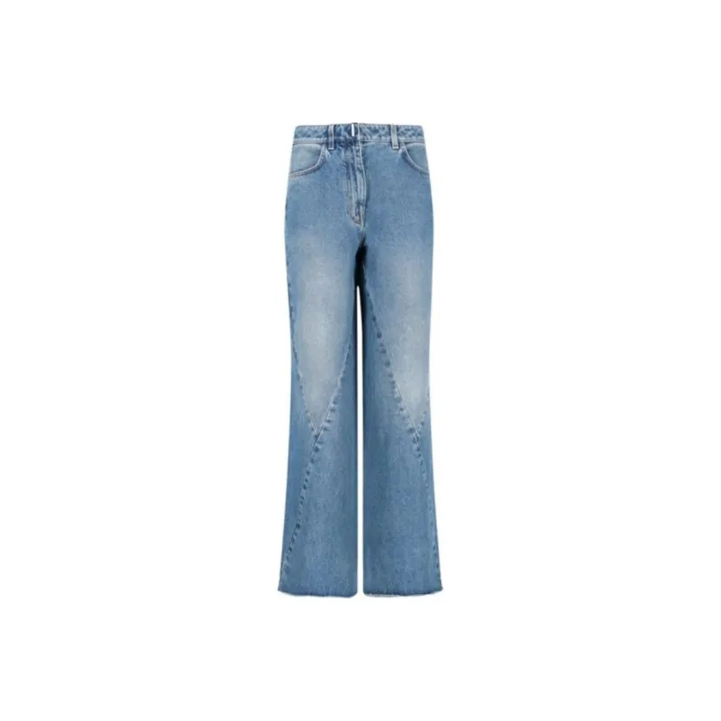 Givenchy Wide Pants With Stitching Details Com 'Medium Blue'-6