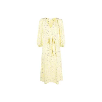 PAROSH Long-Sleeved Dresses Women's Light Yellow