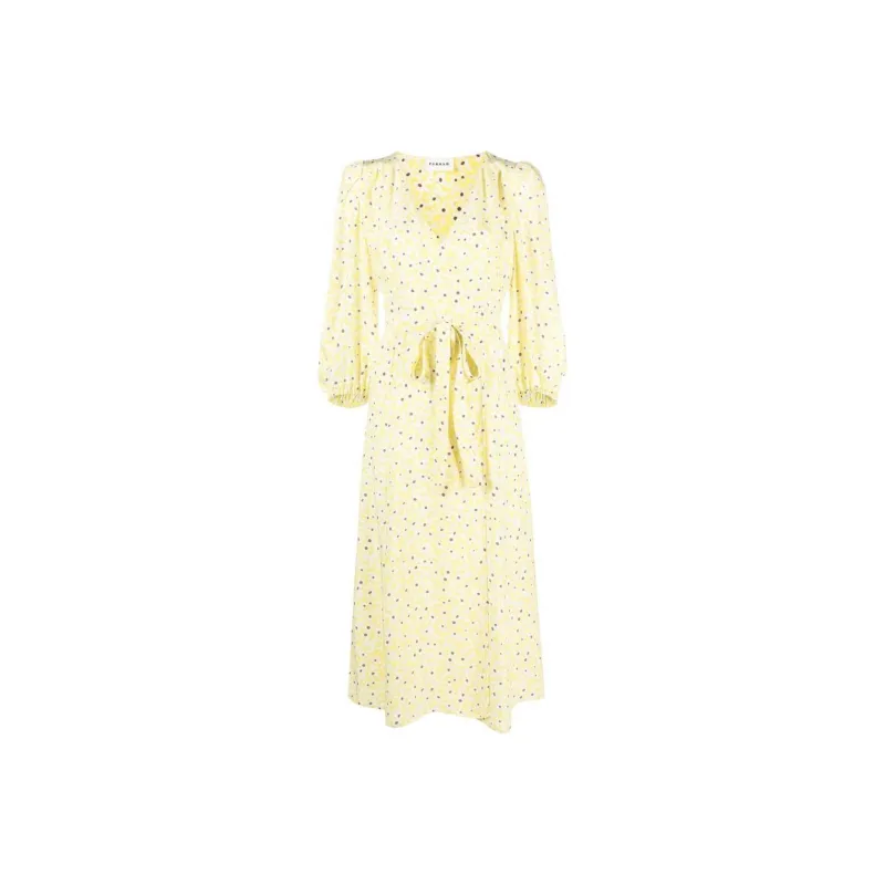 PAROSH Long-Sleeved Dresses Women's Light Yellow-0