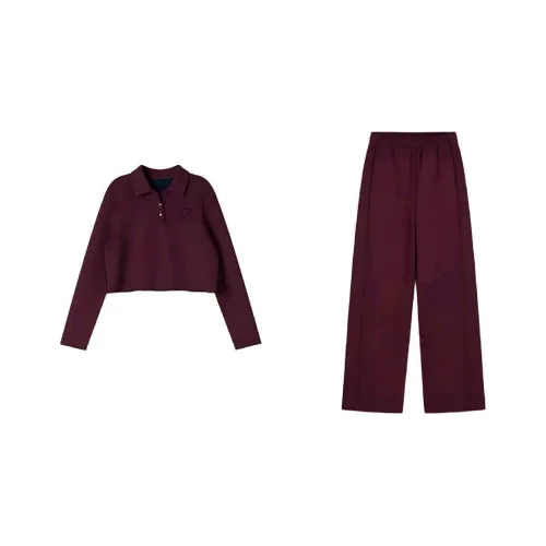 SHUXI Sweatshirt Set Women's Falcon Crown Purple
