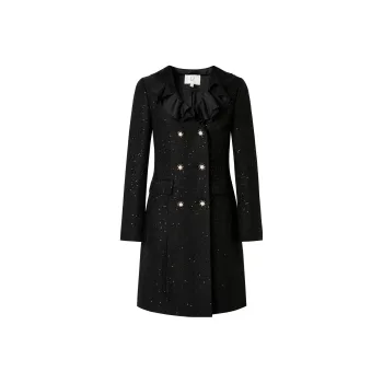 JZ Juzui Long Sleeved Dress Women's Plain Black