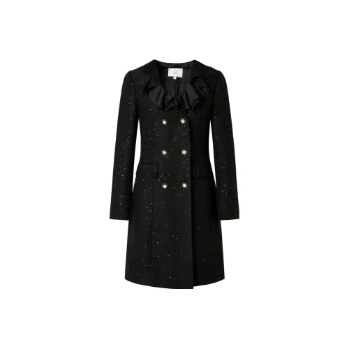 JZ Juzui Long Sleeved Dress Women's Plain Black