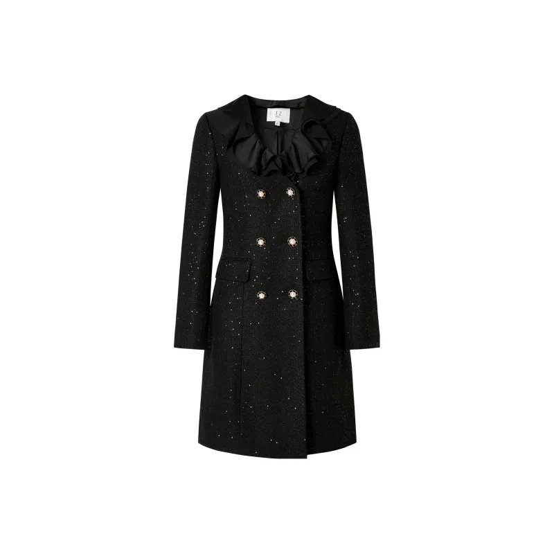 JZ Juzui Long Sleeved Dress Women's Plain Black-0