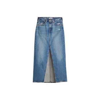 Levi's Ankle Column Skirt Denim Long Skirt Women's Blue