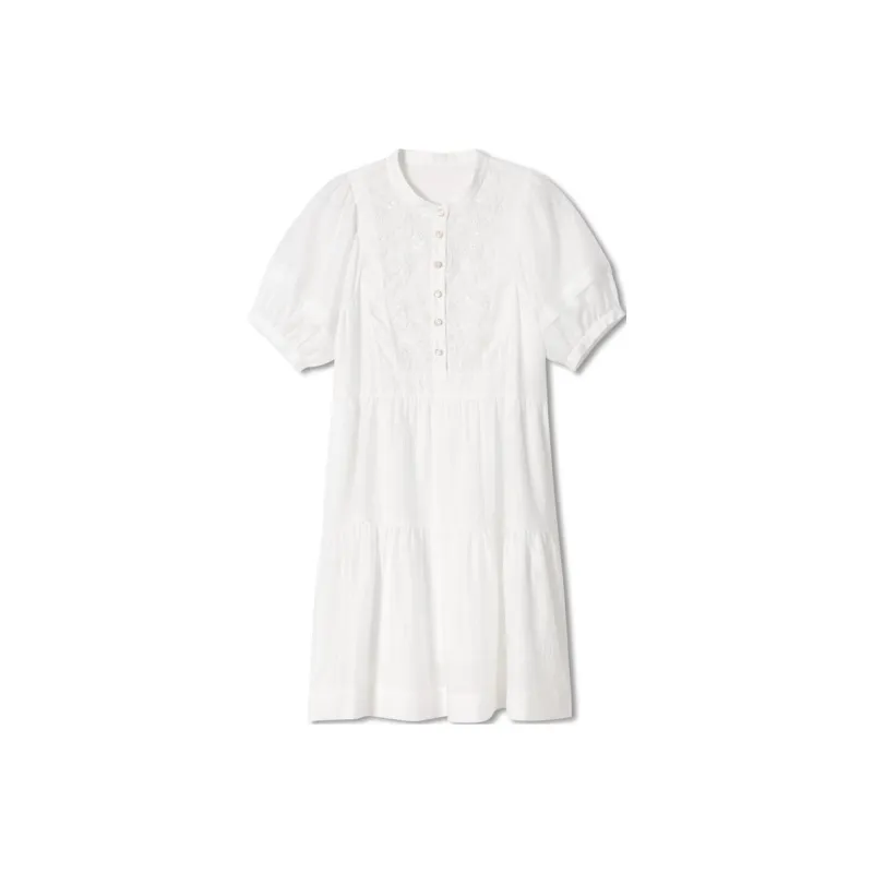 SALT.P Short Sleeved Dresses Women's White-0