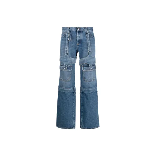 OFF WHITE Cargo Zip Logo Patch Jeans