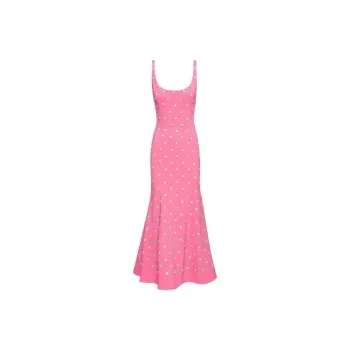 Oscar De La Renta Crystal-embellished Sleeveless Midi Dress