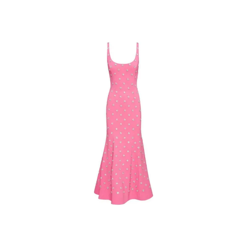 Oscar De La Renta Crystal-embellished Sleeveless Midi Dress-0