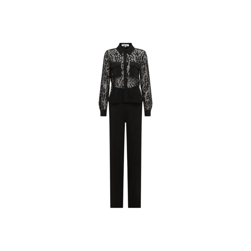 DVF Diane Von Furstenberg SS24 Jumpsuit Women's Black-0