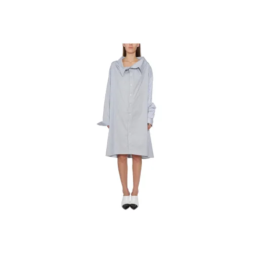 AMBUSH One-Shoulder Striped Shirt Dress