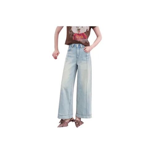 ELF SACK Jeans Women's Washable Light Blue