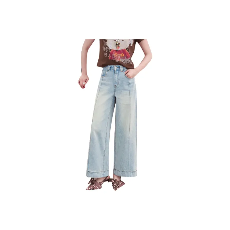 ELF SACK Jeans Women's Washed Light Blue-0