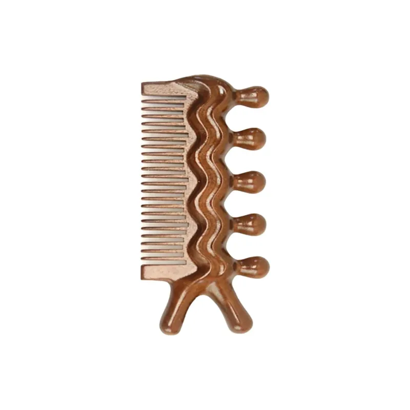 ZHENZI Sandalwood Multifunction Massage Comb Wide Toothed Face Therapy Facial Eyes Wooden Comb Natural-0
