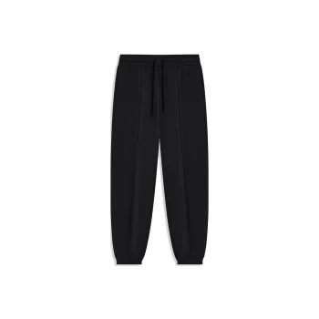 XTEP Little C Pants Knitted Sports Pants Fleece-Lined Women's Jet Black