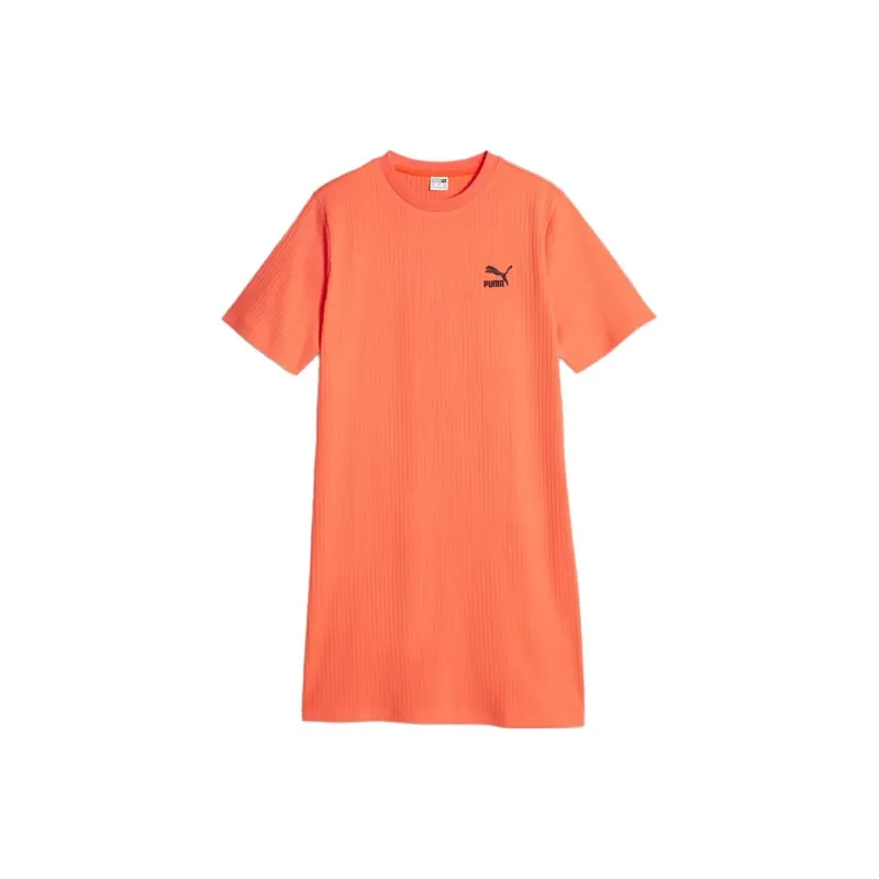 PUMA Short-Sleeved Dresses Women's Orange-0