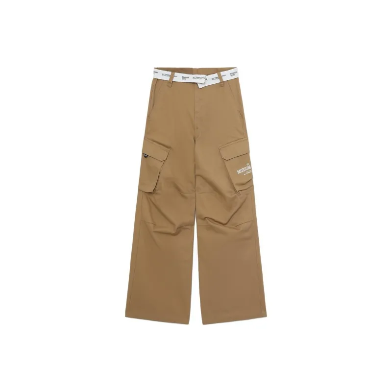 MUSIUM DIV Belted Logo Straight Trousers-0