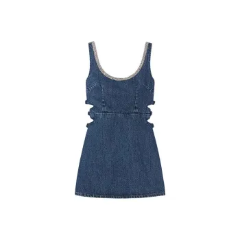 Self portrait Sleeveless Dress Women's Denim Blue