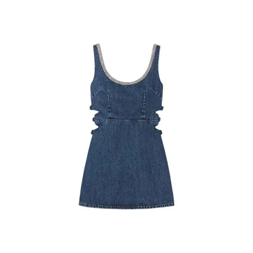 Self portrait Sleeveless Dress Women's Denim Blue