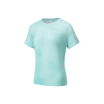Anta Running Collection T Shirt Women's Star Ring Blue/All Over Print